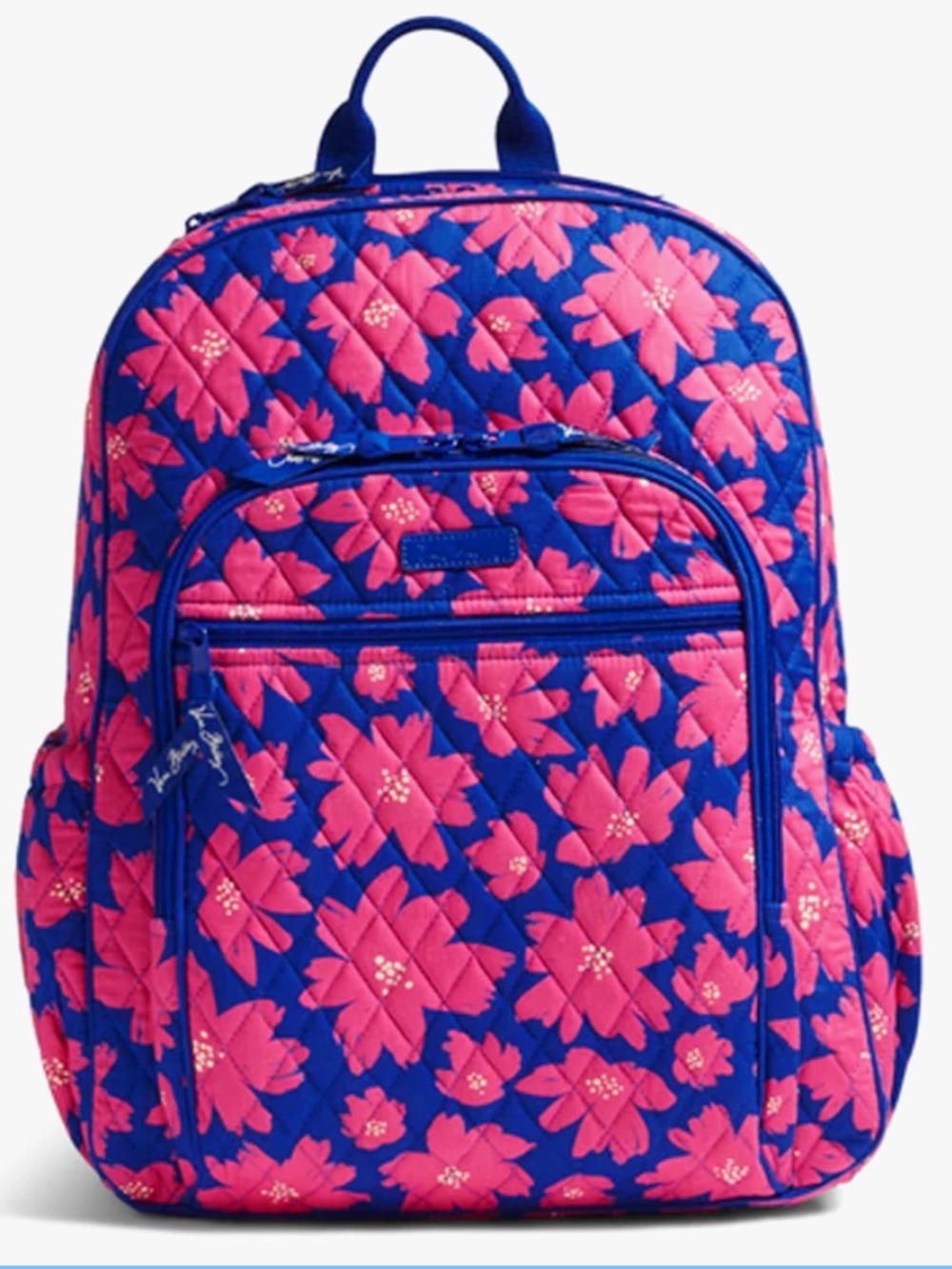 Vera Bradley Navy Backpack with Hot Pink Floral Pattern